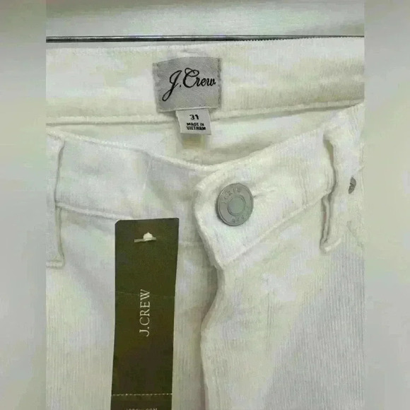 J Crew ivory classic style soft corduroy straight leg 26” ankle length size 31 - Picture 4 of 6